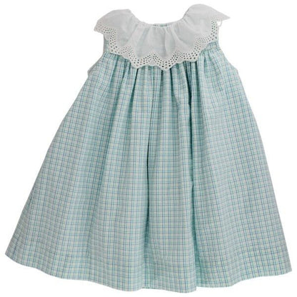Bailey Boys Girls Blue Laurel Seersucker Float Dress - Eyelet Collar