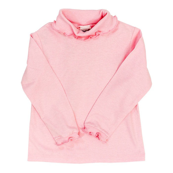 Bailey Boys Girls Turtleneck Shirt - Ruffle - Medium Pink