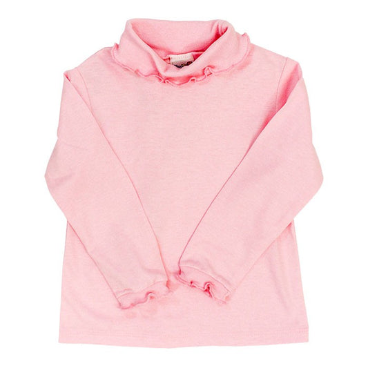 Bailey Boys Girls Turtleneck Shirt - Ruffle - Medium Pink by Bailey Boys