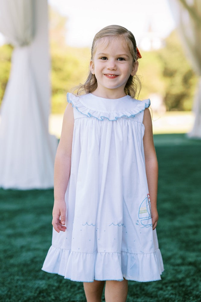 Proper Peony Girls White Seashore Dress