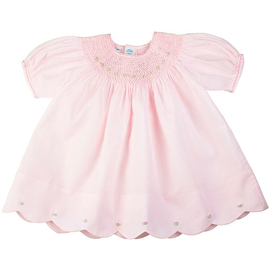 Feltman Brothers Baby Girls Sweet Pink Smocked Dress with Scallop Hem and Bloomers by Feltman Brothers