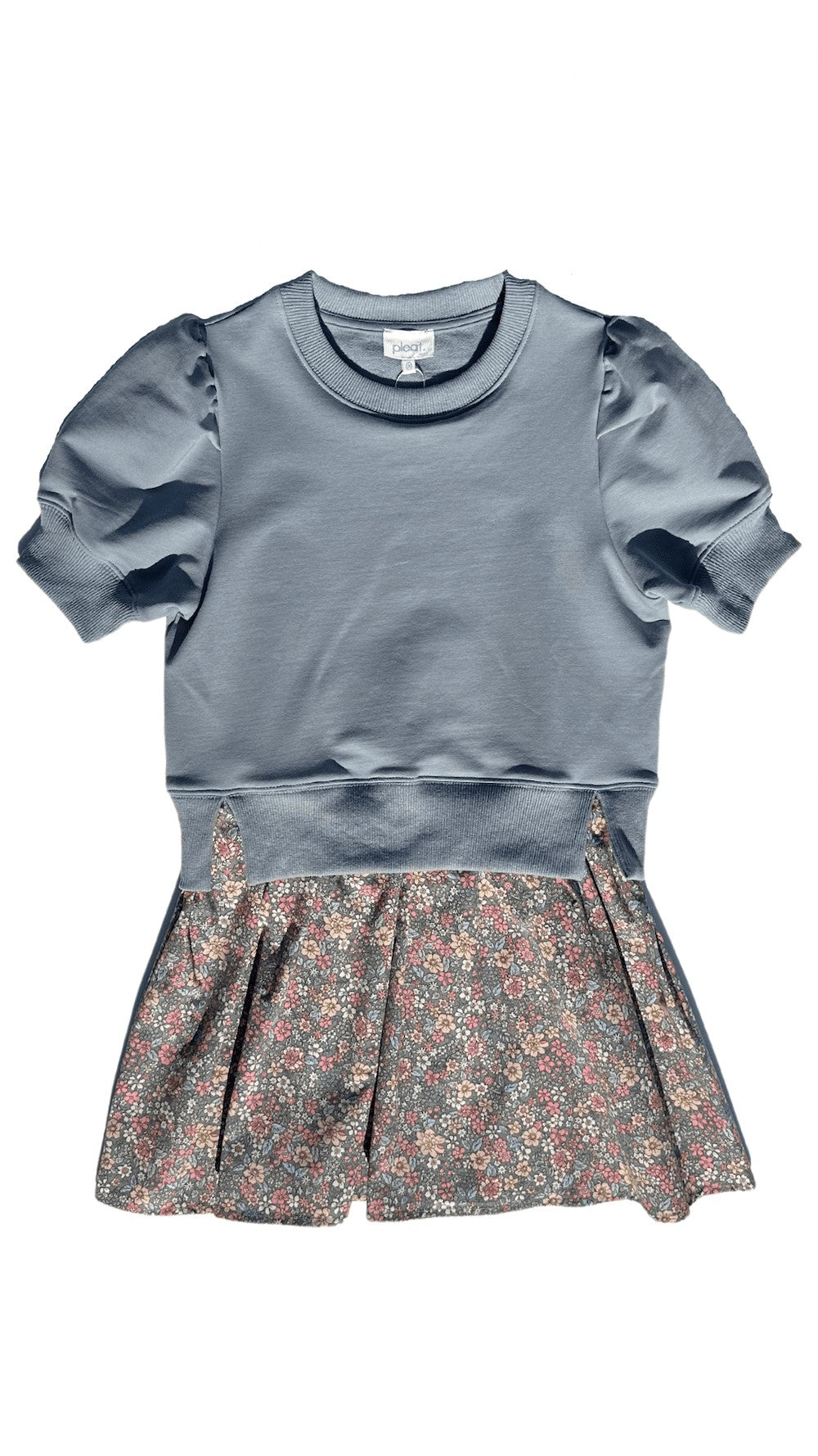 pleat Collection Girls Combo Dress - Clara - Cloud Blue & Pink