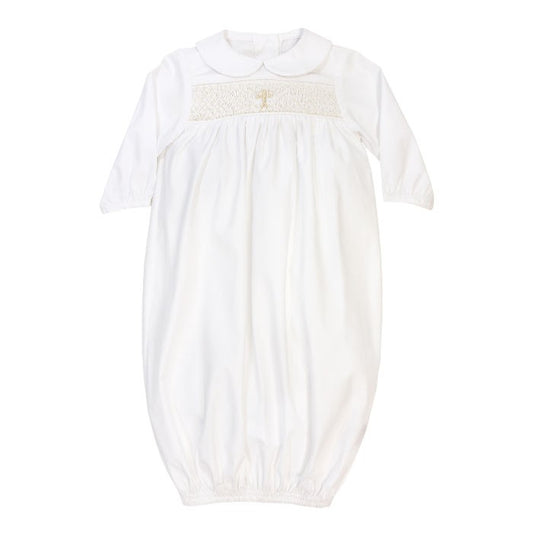 The Bailey Boys Newborn Baby Boys Smocked Cross Christening Sack Gown - Boys