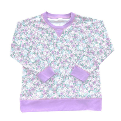 James & Lottie Girls Sidney Sweatshirt Top - Lavender Floral