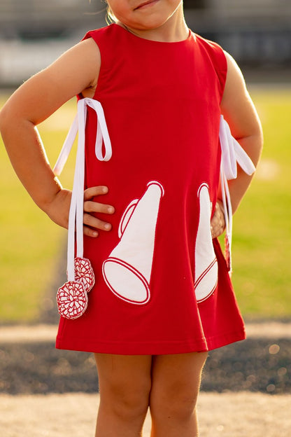 Yellow Lamb Girls Game Day Jumper Cheer Dress - Red