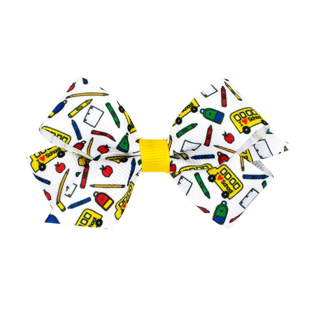 Wee Ones Girls Hair Bow - Back to School - Bus