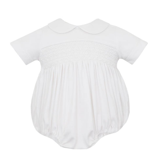 Petit Bebe Knits Baby Boys White Knit Smocked Bubble by Petit Bebe