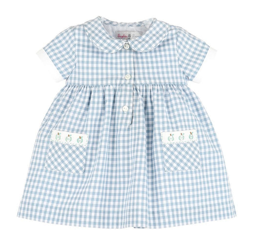 Sophie & Lucas Girls Covent Garden Classic Blue Check Dress
