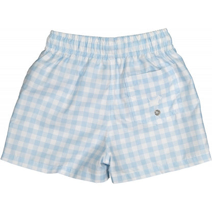 Sal & Pimenta Boys Swim Trunks - Light Blue Gingham