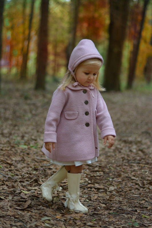 Marae Girls Dress Coat - Single Row of Buttons - Vent Back - Light Pink by Marae