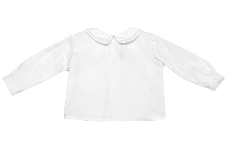 Funtasia Too Little Boys White Dress Shirt - Collar and White Piping - Long Sleeves