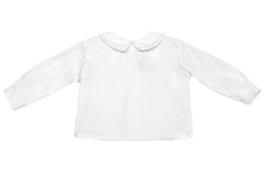Funtasia Too Little Boys White Dress Shirt - Collar and White Piping - Long Sleeves