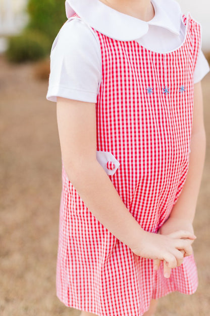 Proper Peony Boys Liberty Patriotic Jon Jon - Red Gingham