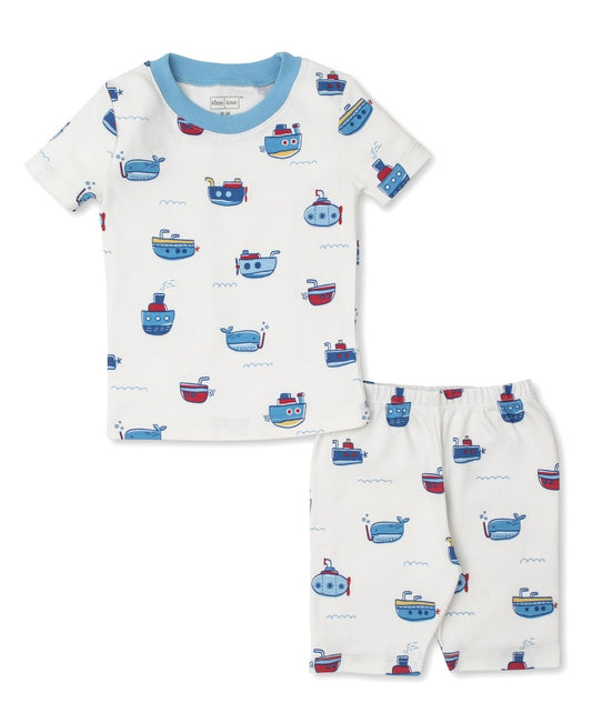 Kissy Kissy Love Boys Short Pajamas - Ocean Boat Traffic