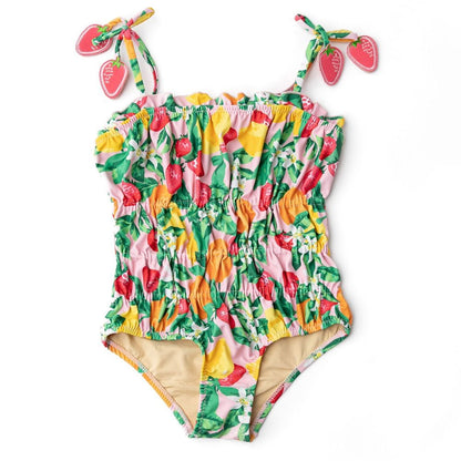 Shade Critters Girls Smocked One Piece Swimsuit - Fruit Punch