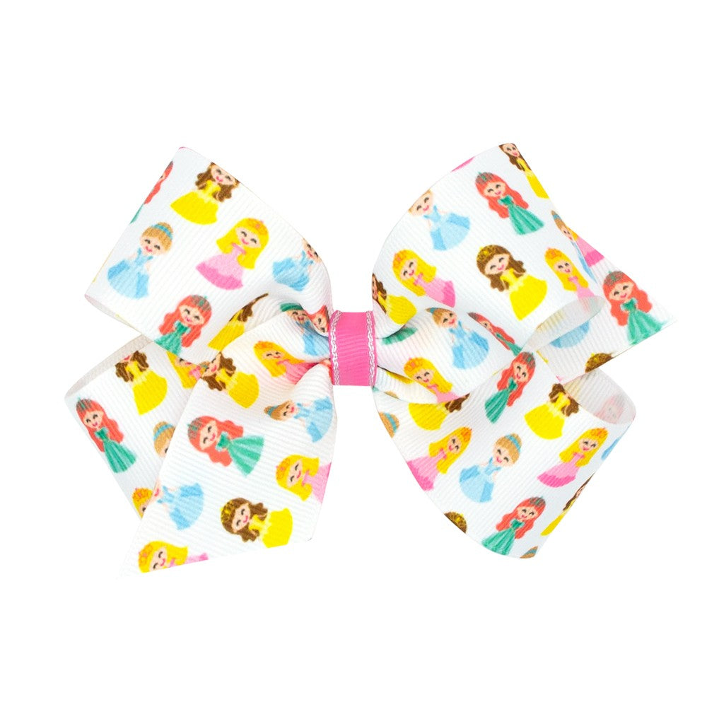 Wee Ones Girls Hair Bow on Clip - Princess Print