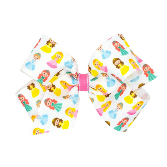 Wee Ones Girls Hair Bow on Clip - Princess Print