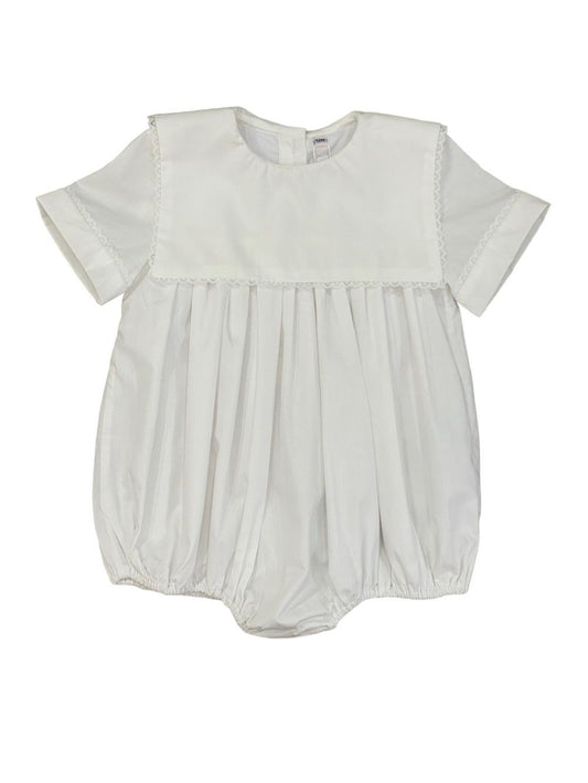 LuLu BeBe Baby Boys Arthur White Lace Trim Heirloom Bubble by LuLu BeBe