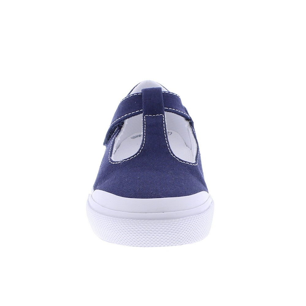 Footmates Girls Shoes - Drew Vulcanized Canvas Mary Janes - Navy Blue