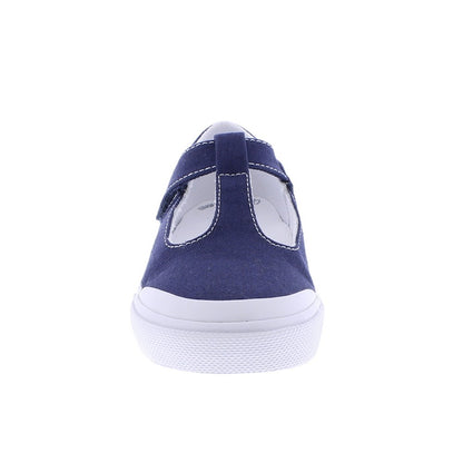 Footmates Girls Shoes - Drew Vulcanized Canvas Mary Janes - Navy Blue