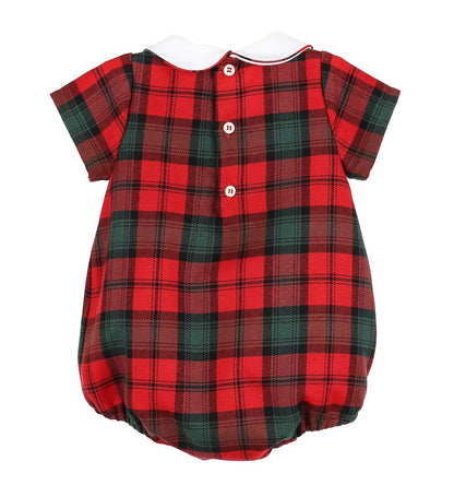 Sophie & Lucas Baby Boys Red Holiday Plaid Tartan Tidings Bubble