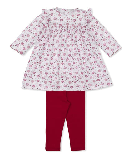 Kissy Kissy Toddler Girls Red Heartfelt Hearts Valentine Leggings Set