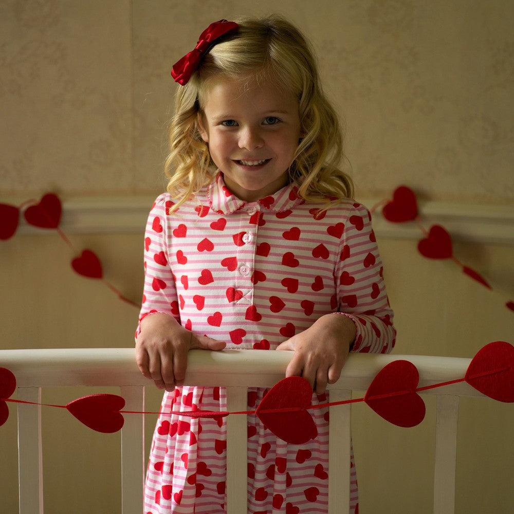 Rachel Riley London Girls Stripe Heart Jersey Valentines Dress 2Y Rachel Riley London Girls Stripe Heart Jersey Valentines Dress 2Y