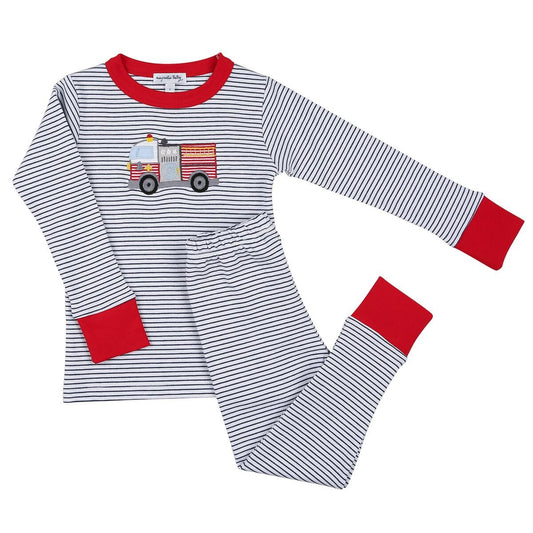 Magnolia Baby Boys Hook and Ladder! Firetruck Long Pajamas