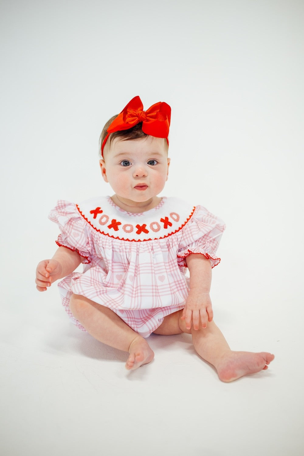 Shop Teeta Baby Girls Pink Smocked XOXO Bubble