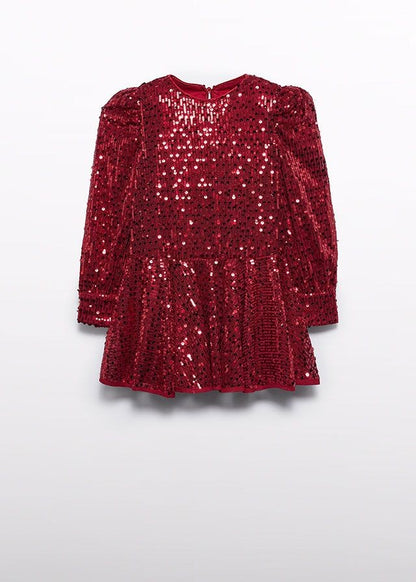 Abel & Lula Girls Red Sequins Holiday Party Dress