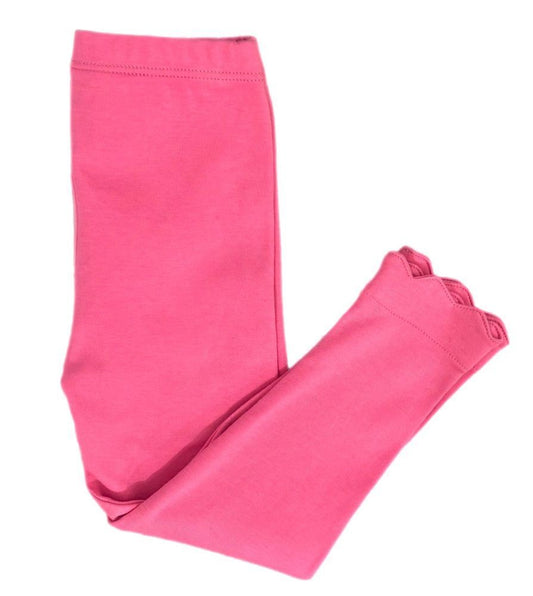 James & Lottie Girls Scalloped Leggings - Hot Pink