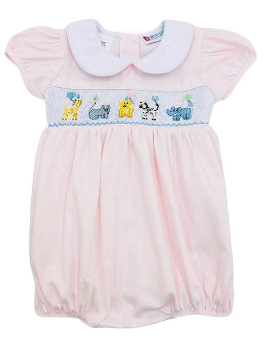 The Best Dressed Child Baby Girls Pink Smocked Birthday Party Animals Bubble