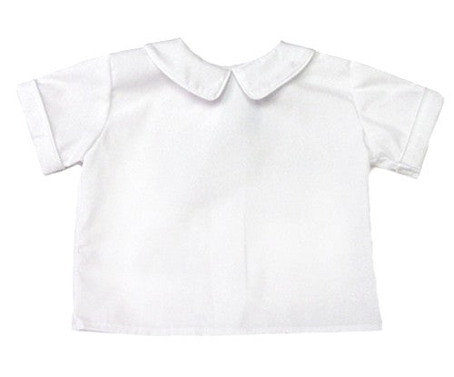 Funtasia Boys White Dress Shirt - Piped Collar and Short Sleeves