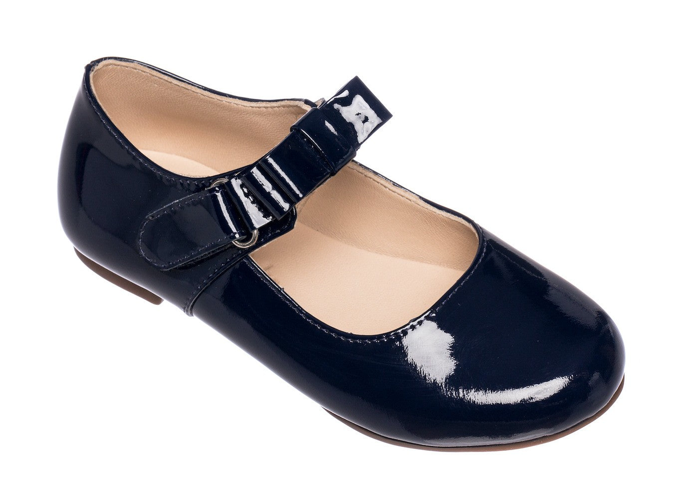 Elephantito Girls Shoes - Charlotte Mary Janes with Bow - Patent Navy Blue