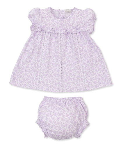 Kissy Kissy Baby Girls Lavender Summer Gardens Dress with Bloomers