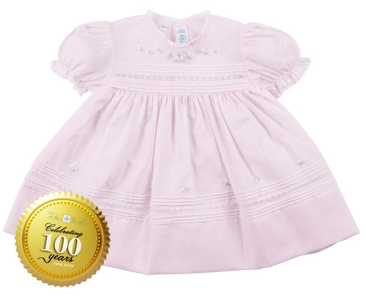 Feltman Brothers Baby / Toddler Girls Pink Floral Bullions & Lace Dress - 100th Anniversary Edition!