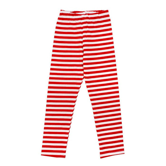 The Bailey Boys Girls Leggings - Red & White Stripes
