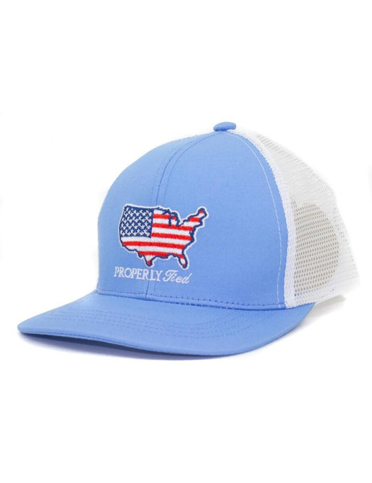 Properly Tied Youth Trucker Hat - Blue Old Glory Flag