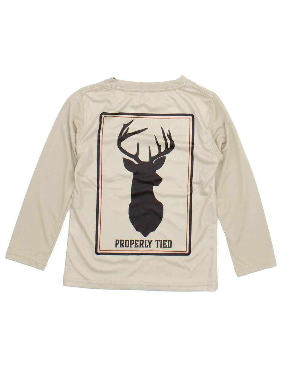 Properly Tied Performance Shirt - Tan Sand Deer Mount