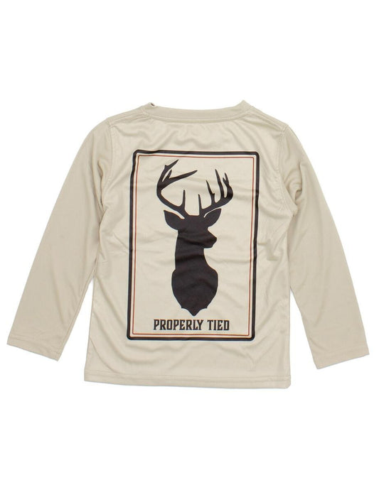 Properly Tied Performance Shirt - Tan Sand Deer Mount
