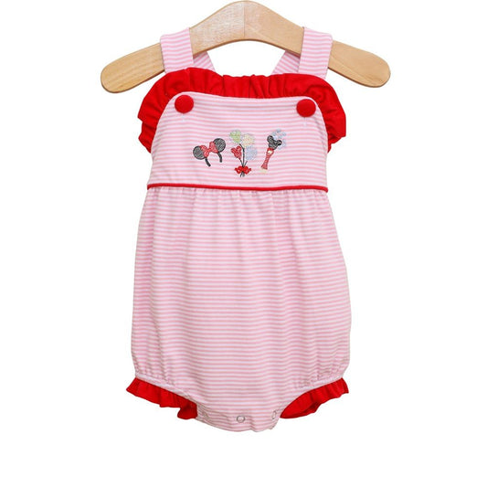 Trotter Street Kids Baby Girls Pink Mouse Embroidery Ruffle Sunsuit