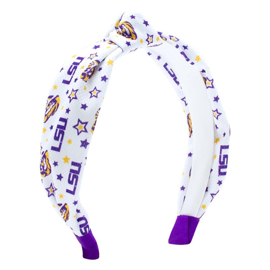 Wee Ones Girls College Star Knot Headband - LSU Tigers