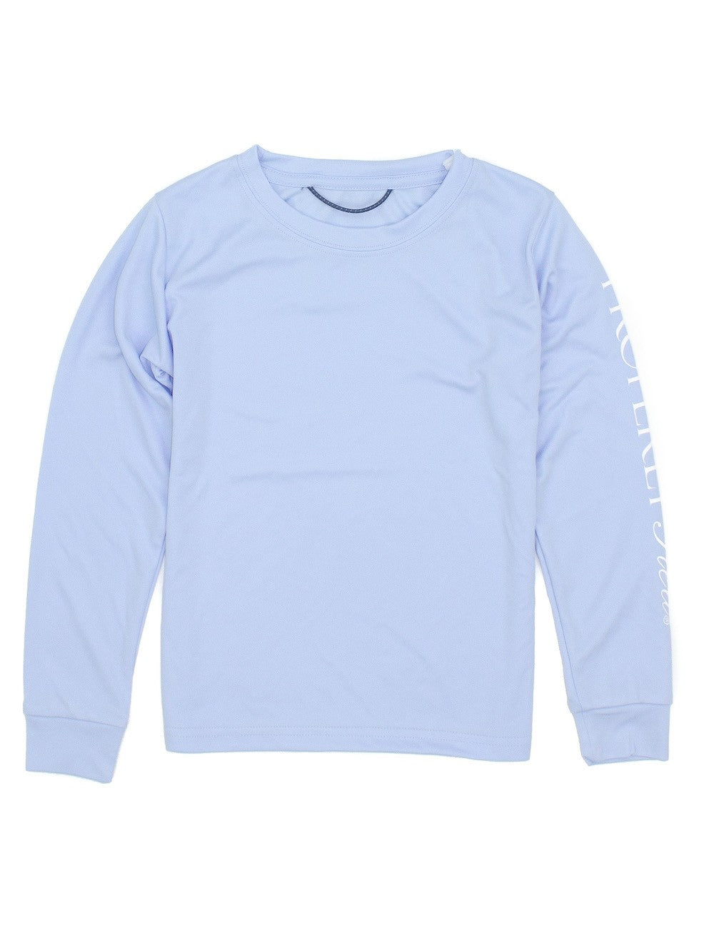 Properly Tied Boys Tidal Rash Guard Shirt - Logo Sleeve - Light Blue