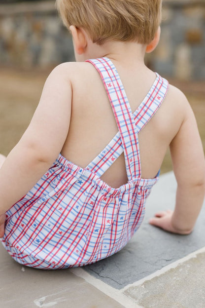 James & Lottie Baby Boys Louie Bubble - Patriotic Stars Print