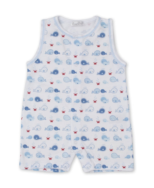 Kissy Kissy Baby Boys Blue Whale Watch Sleeveless Playsuit by Kissy Kissy