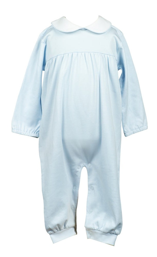 Proper Peony Parkside Baby Boys / Girls Long Romper - Long Sleeves - Light Blue by Proper Peony