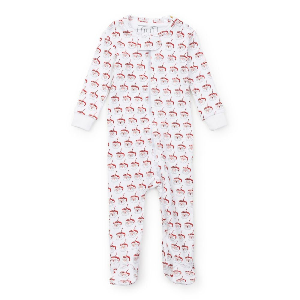 Lila & Hayes Baby Parker Zipper Pajamas - Red Hot Cocoa Santa