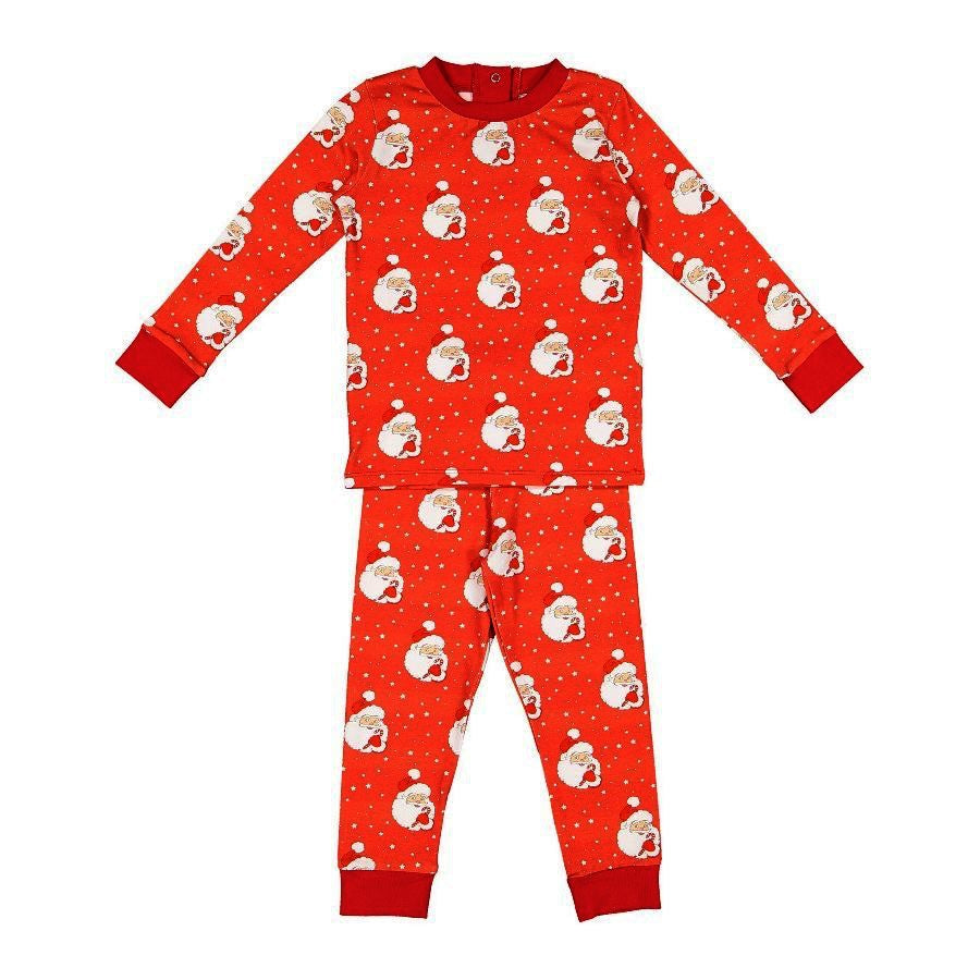 Sal & Pimenta Boys Christmas Pajamas - Two Piece - Red Santa Glows