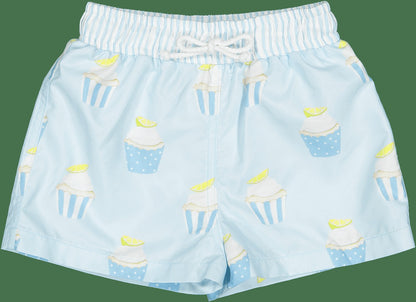 Sal & Pimenta Boys Swim Trunks - Blue Sugar High Cupcakes