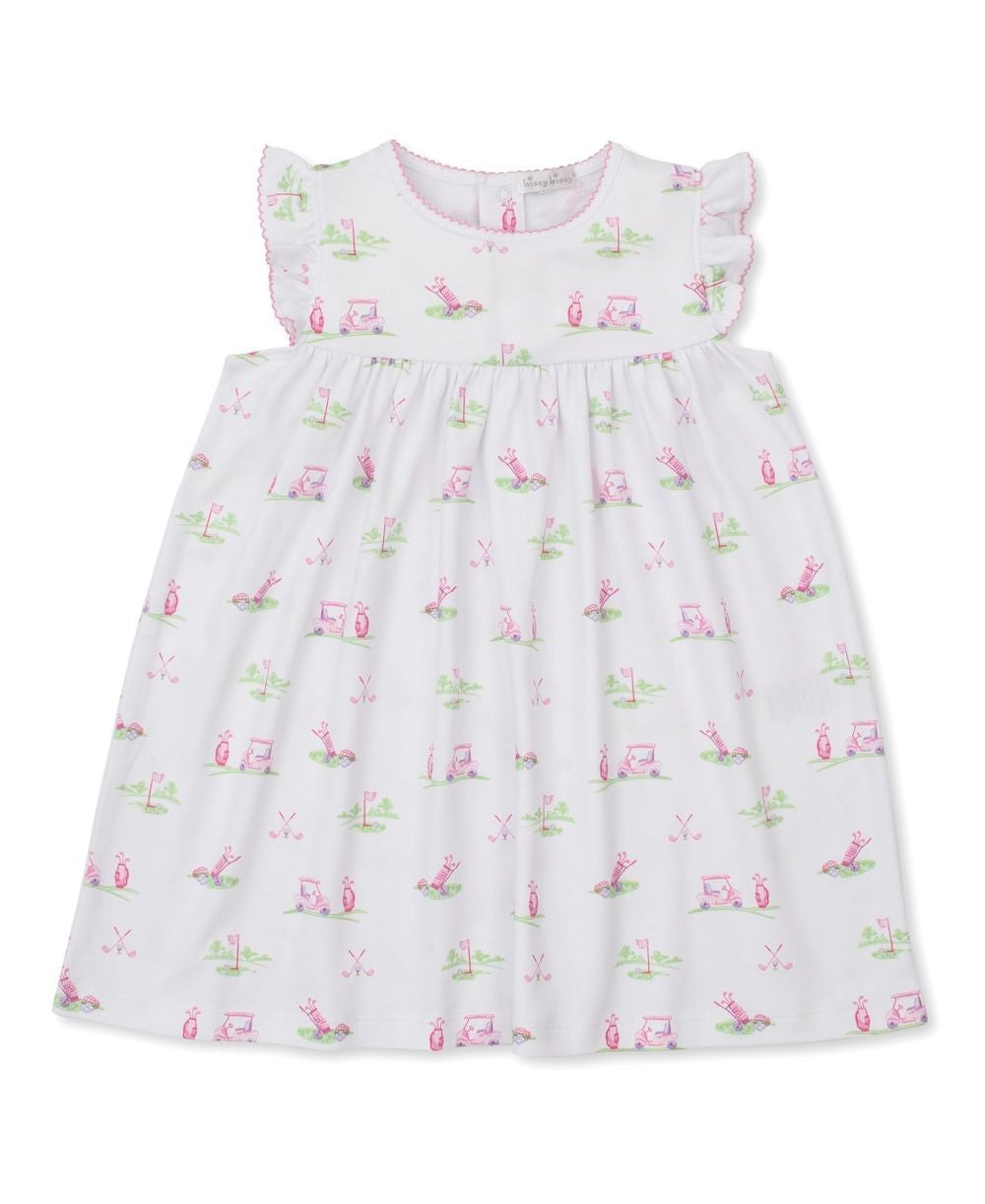 Kissy Kissy Toddler Girls Pink Fairway Foursome Golf Print Dress